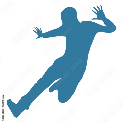 Hip hop dancer man sliding silhouette