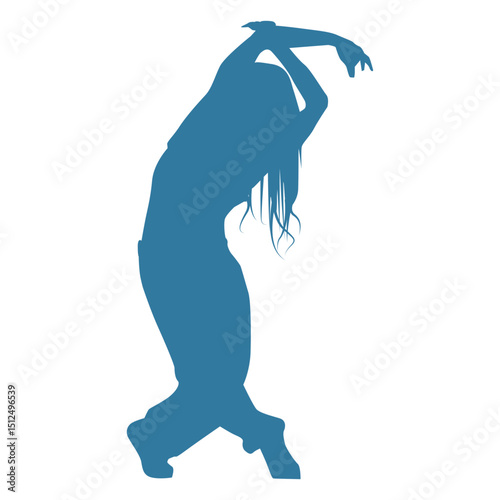 Hip hop dancer woman bending silhouette