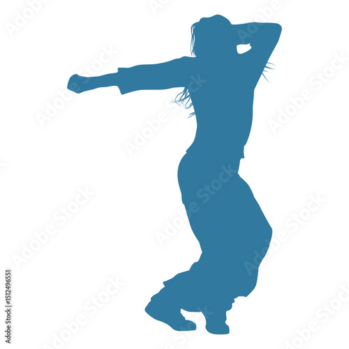 Hip hop dancer woman sidestep silhouette