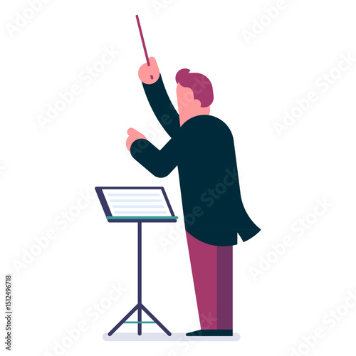 Orchestra conductor cartoon