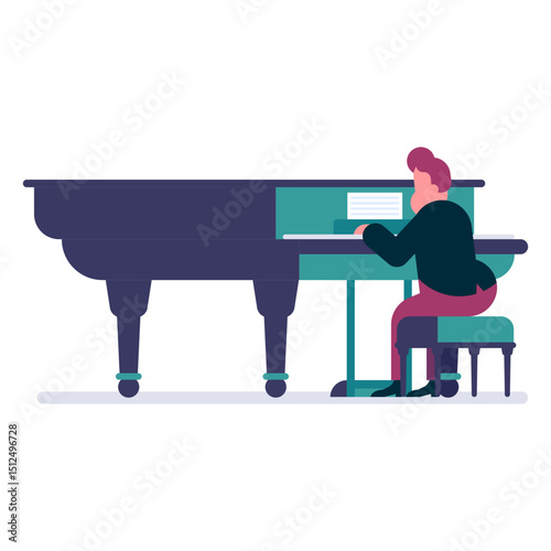 Orchestra pianist cartoon