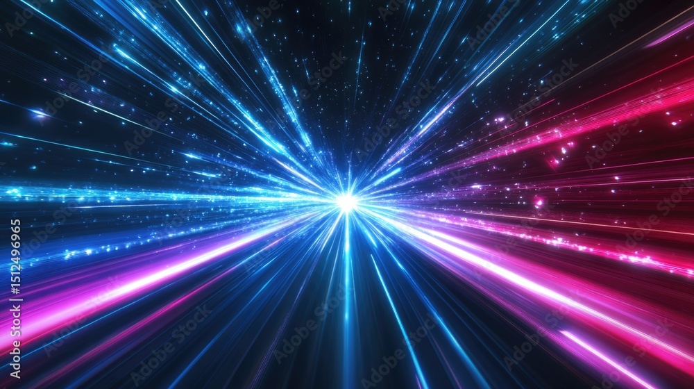 Fototapeta premium Dynamic fast-speed interface background, perfect for racing games, motion graphics, or futuristic UI design. Featuring blurred lights, high-speed streaks, and tech-style overlays that evoke adrenaline