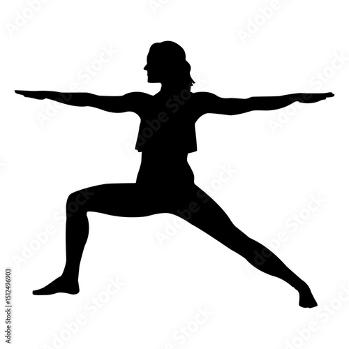 Warrior ii yoga pose silhouette