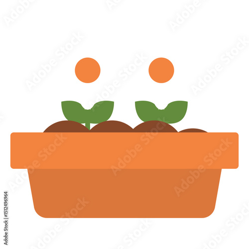 Rectangular flower planter icon