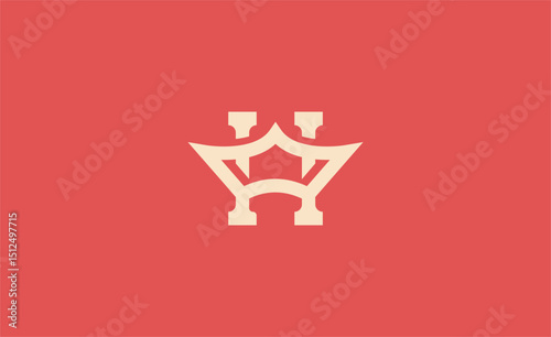 Crown Logo with Letter  H. Elegant, King, Royal and Premium concept for Luxury and jewellery Brand.