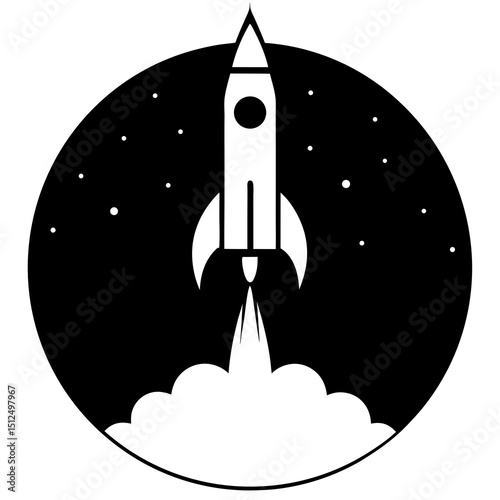 space rocket vector illustration silhouette 