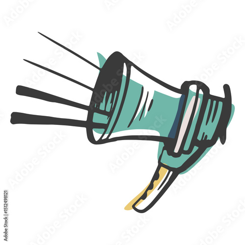 Colored megaphone filming