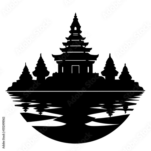buddhist temple silhouette