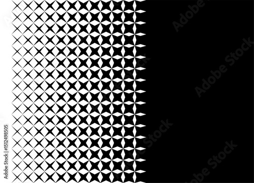 Transition from black to white with abstract stars. Modern vector background for covers, posters, advertising