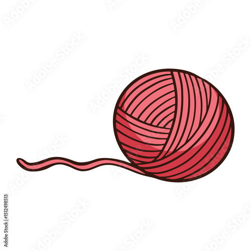 Wool yarn ball cartoon