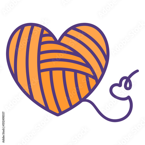 Colored heart shaped threads wool