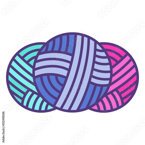 Colored wool yarn balls
