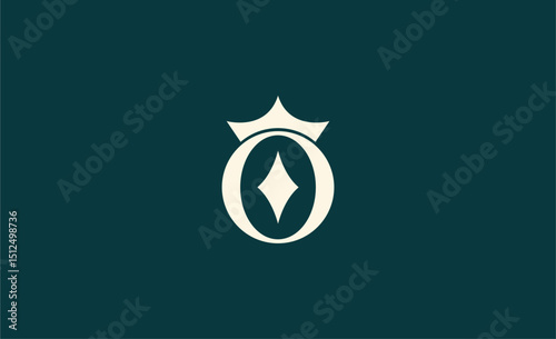 Crown Logo with Letter  O. Elegant, King, Royal and Premium concept for Luxury and jewellery Brand.