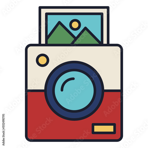 Simple camera colorful icon stroke