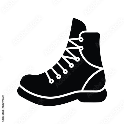 Hiking Boot Lacing Icon Vector Illustration