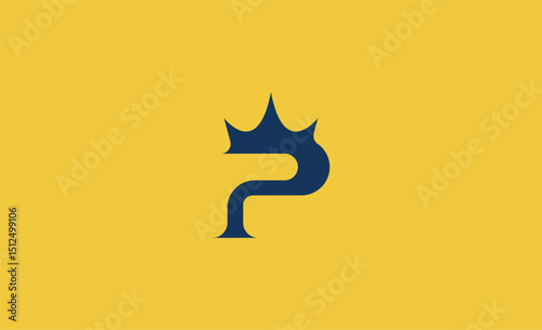 Crown Logo with Letter  P. Elegant, King, Royal and Premium concept for Luxury and jewellery Brand.