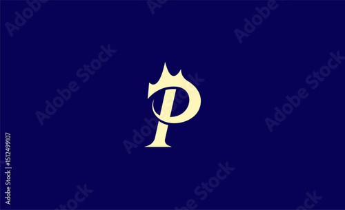 Crown Logo with Letter  P. Elegant, King, Royal and Premium concept for Luxury and jewellery Brand.