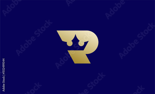 Crown Logo with Letter  R. Elegant, King, Royal and Premium concept for Luxury and jewellery Brand.