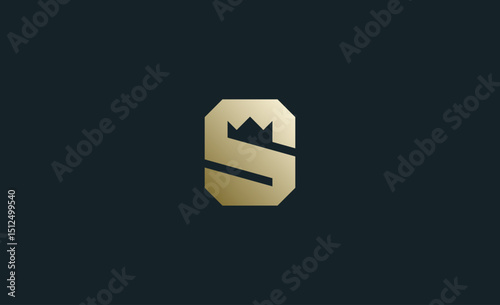 Crown Logo with Letter  S. Elegant, King, Royal and Premium concept for Luxury and jewellery Brand.