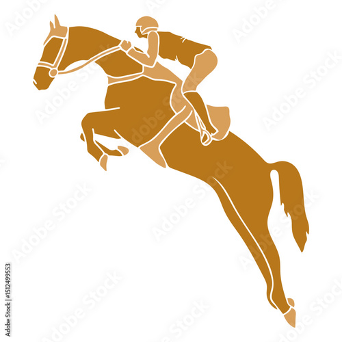 Equestrian jumping left