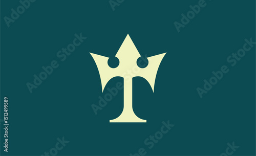 Crown Logo with Letter  T. Elegant, King, Royal and Premium concept for Luxury and jewellery Brand.