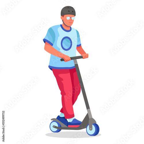 Kick scooter flat character