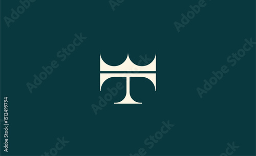 Crown Logo with Letter  T. Elegant, King, Royal and Premium concept for Luxury and jewellery Brand.