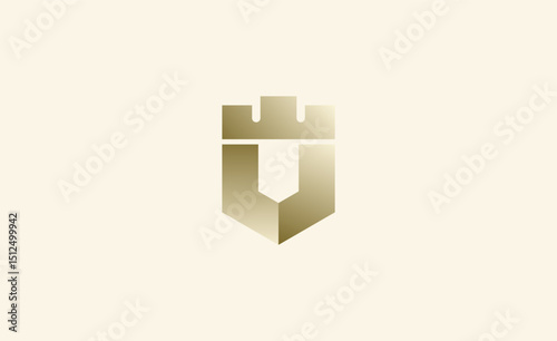 Crown Logo with Letter  U. Elegant, King, Royal and Premium concept for Luxury and jewellery Brand.