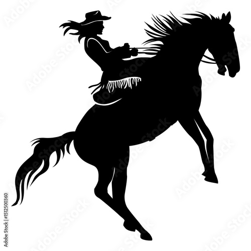 Cowgirl horse riding cut out
