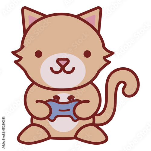 Baby cat animal gamer