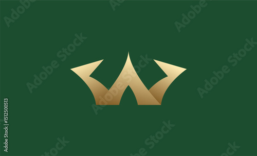 Crown Logo with Letter  W. Elegant, King, Royal and Premium concept for Luxury and jewellery Brand.