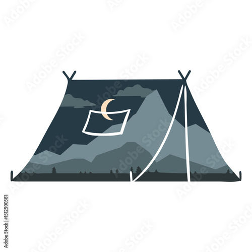 Camping tent mountain landscape
