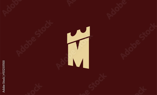Logo Castle with Initial M. Strong, Bold and Minimal concept design.
