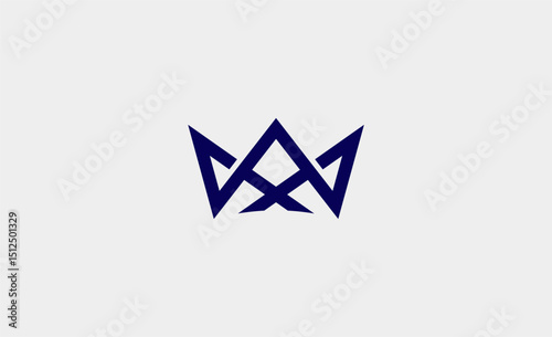 Logo Linear crown castle with letter A and X. Premium, Kingdom, Majesty concept.