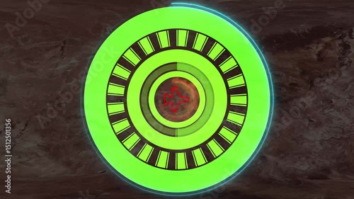 Blue holographic futuristic technology circle a HUD display