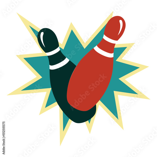 Bowling flat pins badge