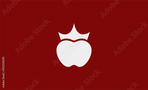 Logo Crown Apple. Premium, Fruit and Healthy concept.