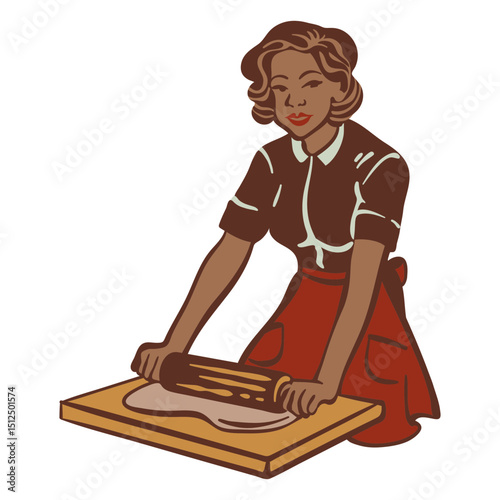 Vintage black woman cooking