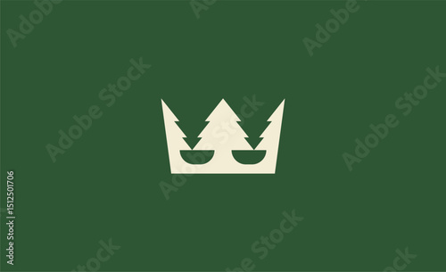 Logo crown Pine Tree. Ecology, Forest and Nature concept