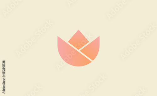 Logo Crown Tulip or lotus Flower. Elegant and Luxury Nature concept.