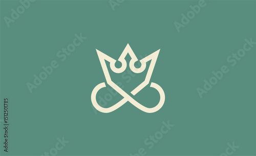 Logo Crown Unlimited symbol.  Infinity and Limitless concept.