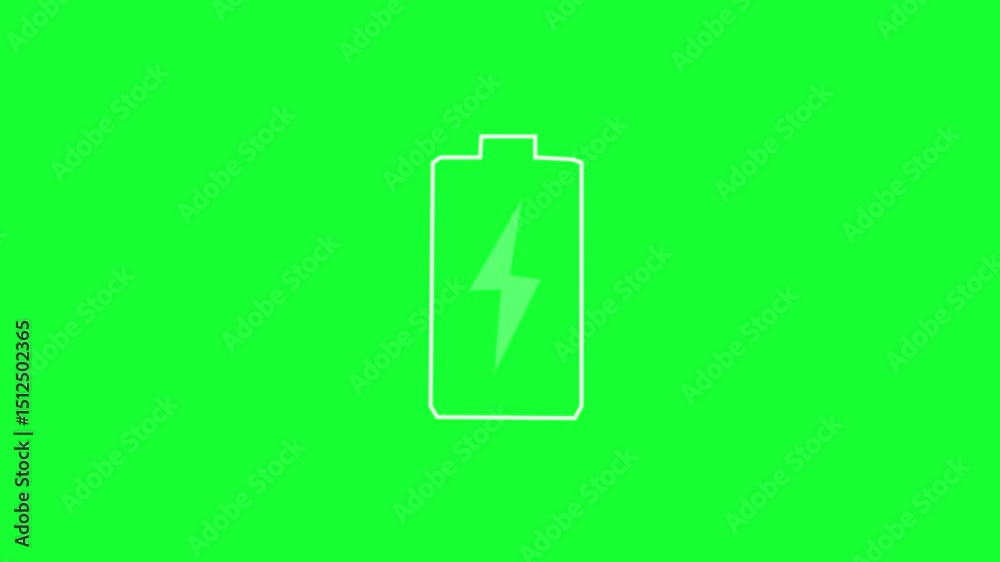 Animated Digital Battery Loading On Green Screen Animated Digital Battery Loading On Green Screen