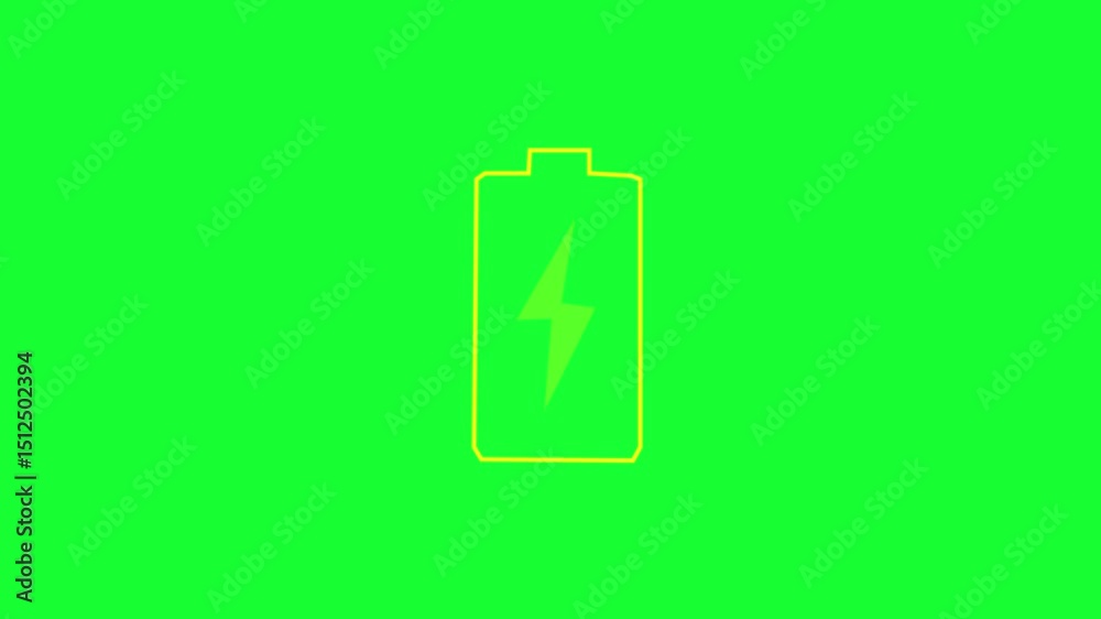 Animated Digital Battery Loading On Green Screen Animated Digital Battery Loading On Green Screen