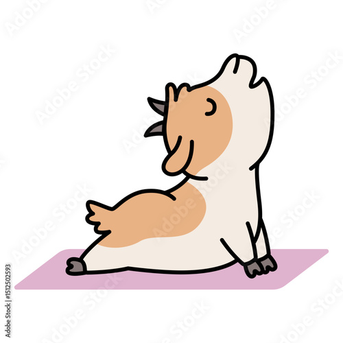Goat yoga hobby character cartoon