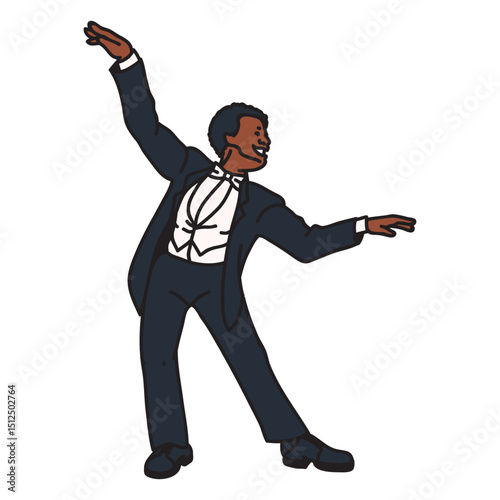 Dancer color stroke tuxedo