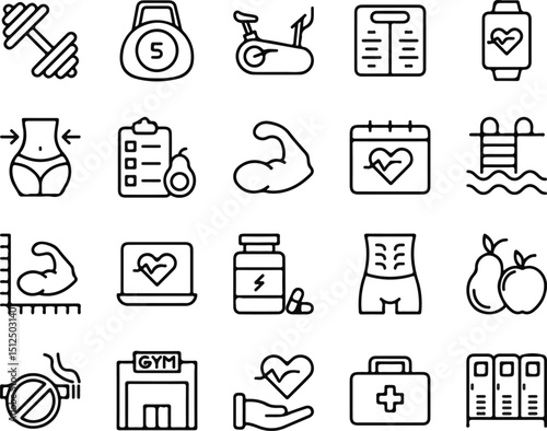 Gym icon drawing outline