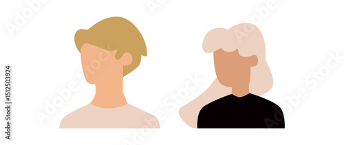 Vector flat illustration. Avatar, user profile, face icon, gender neutral silhouette, profile picture. Suitable for social media profiles, icons, splash screens and as a template.
