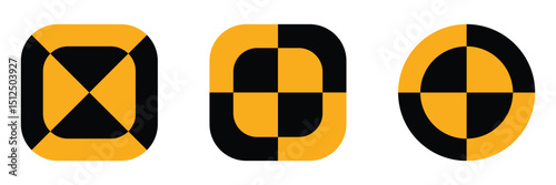 Crash Test Black Yellow Circle Icon
