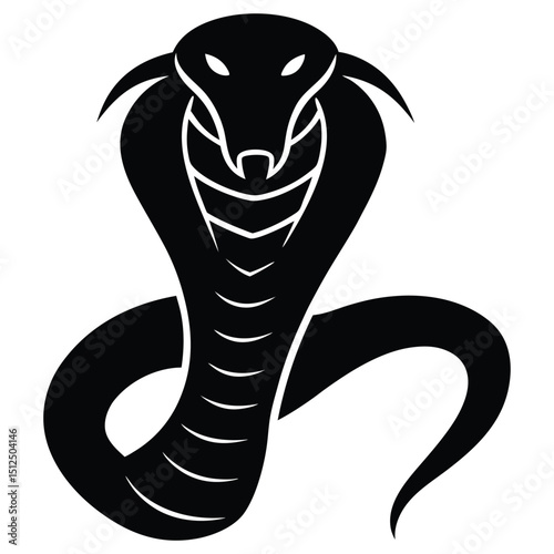Cobra snake silhouette vector art illustration black, snake graphic icon snake black silhouette isolate vector, Coiled snake silhouette vector illustration of a cartoon of a snake vector illustration.