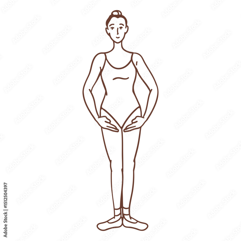Fototapeta premium Drawing of a woman in a bathing suit